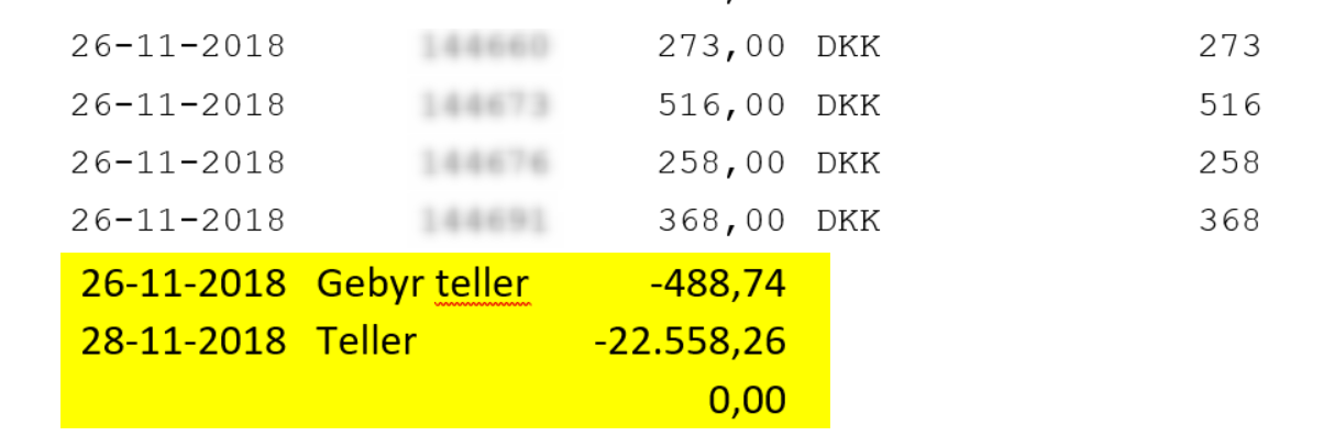 Eksempel med afstemning af netsafregning i EG One