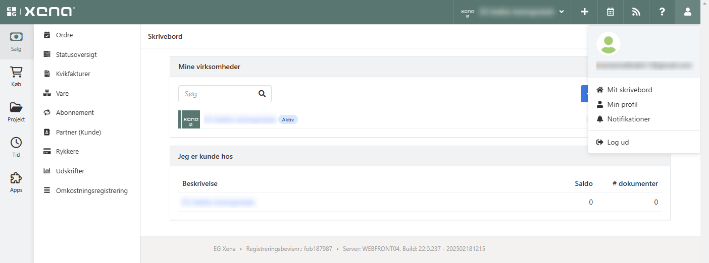 Brugers skrivebord i Xena