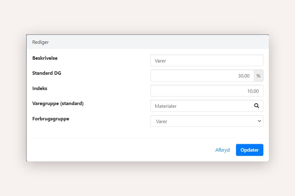 Oprettelse af en ny forbrugstype i Xena