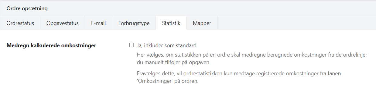 Opsætning af ordrestatistik i Xena