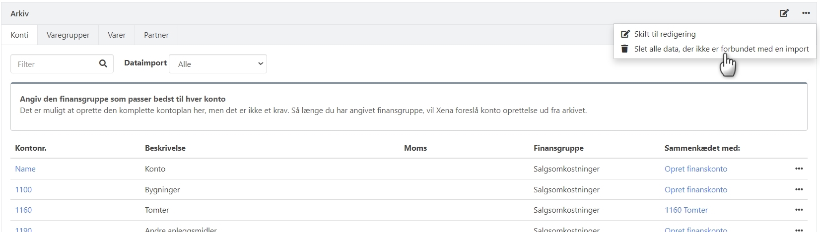 Sletning af data indlæse til arkivet før oktober 2023 i Xena