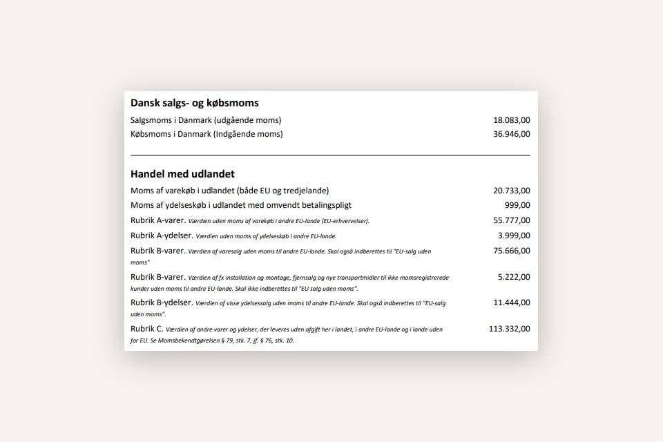 Momsafstemning af dansk momsrapport i Xena