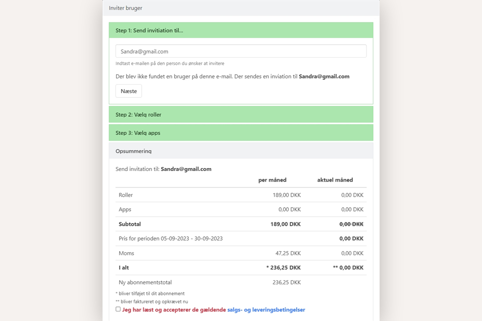 Inviter en anden bruger ind i dit Xena regnskab