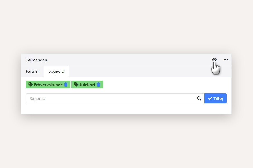 Sletning af et søgeord på en partner i xena