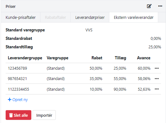 Opsætning af rabat og tillæg på digital grossist i Xena