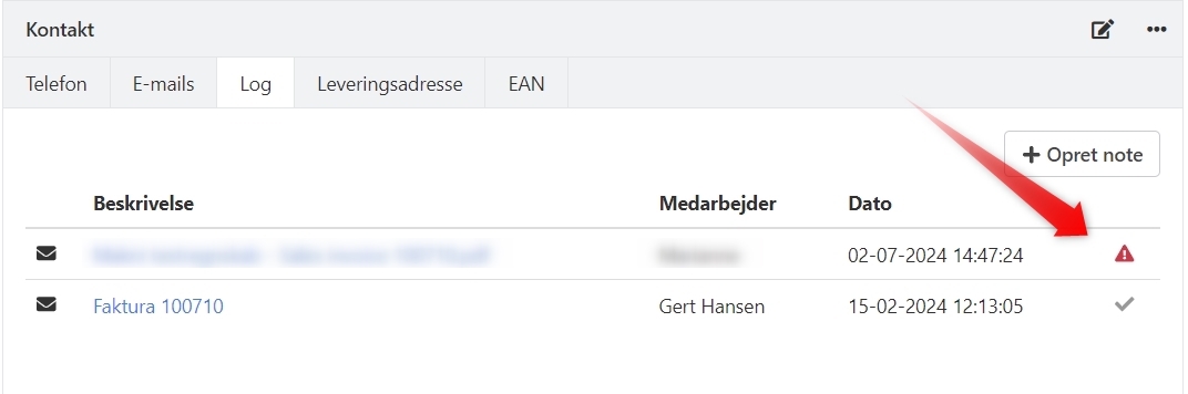 Log på en partner i Xena hvis en mail ikke kan leveres