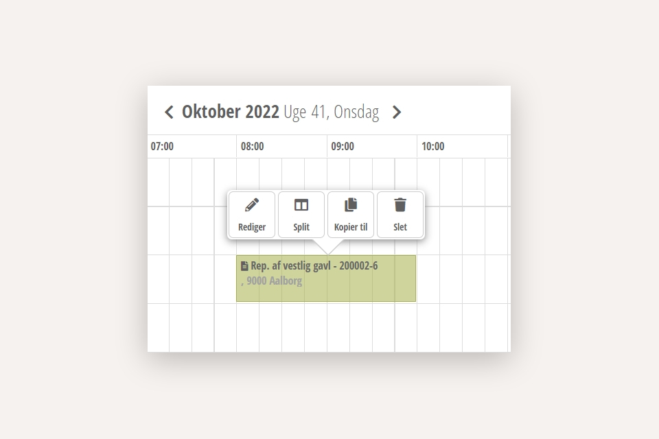 Redigering af en aftale i kalenderen i xena
