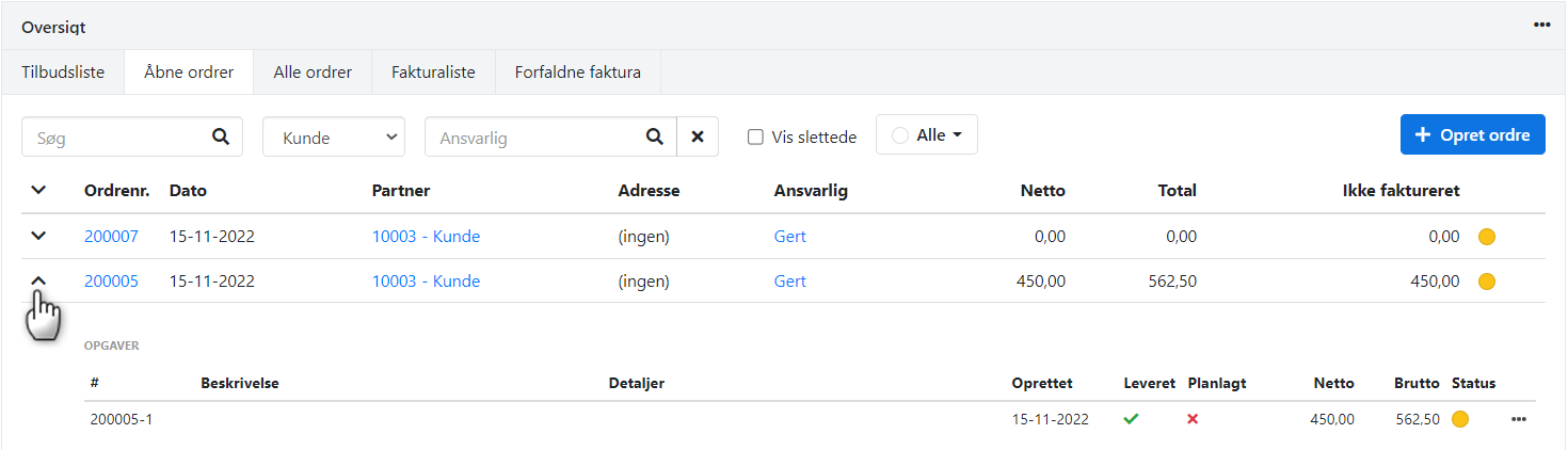 Luk åbne ordrer i Xena før lagerstyring deaktiveres