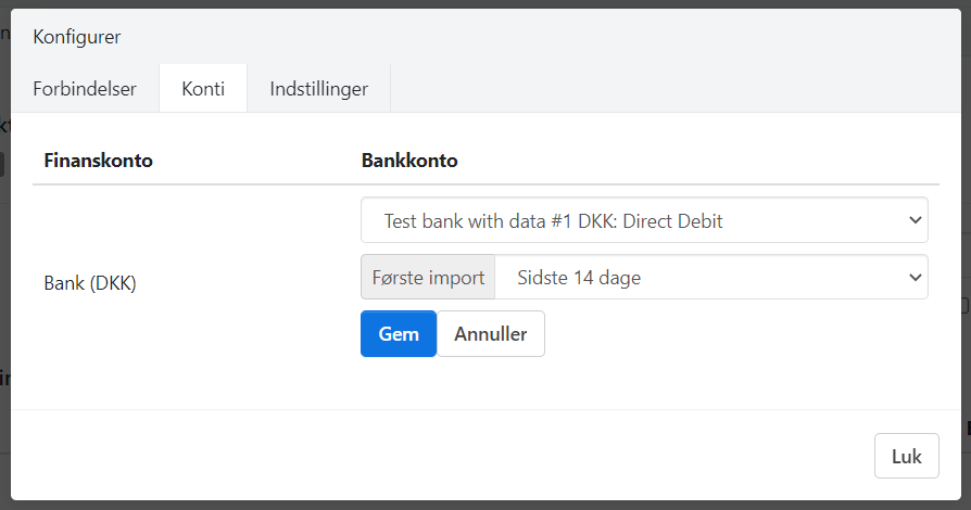 Tilknyt finanskonto til din bank i Xena